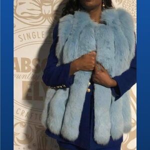 Women's Blue fox Fur Vest